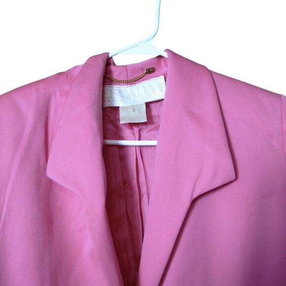 Escada Women's Size 36 Pink Button Front Wool Blazer Jacket READ - Picture 2 of 11